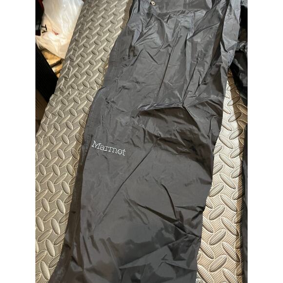 Marmot PreCip Eco Mens Rain Pants Black Waterproof Zip Lightweight Size XL Short - Picture 2 of 9
